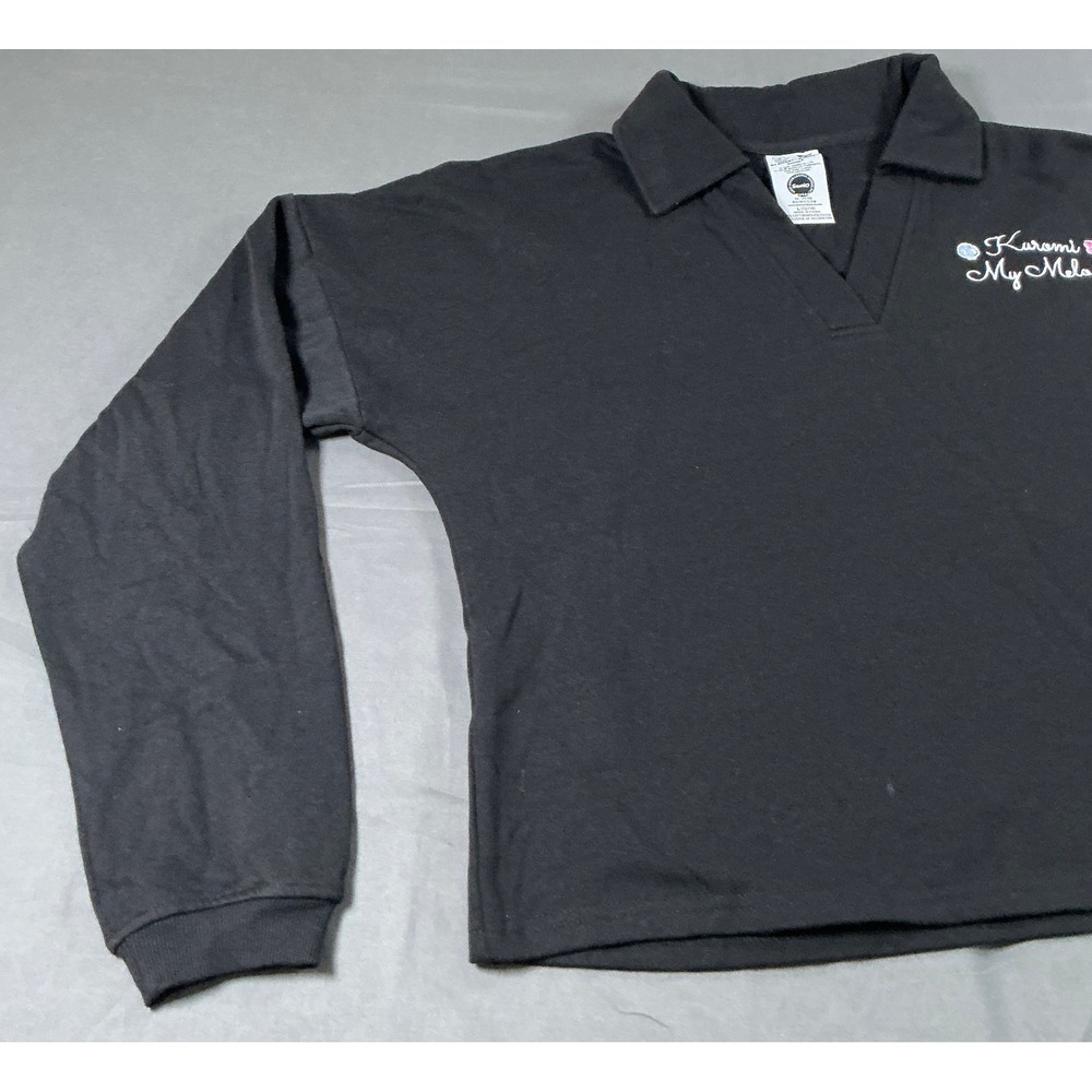 Sanrio Kuromi My Melody Black Polo Sweatshirt Long Sleeve Graphic Size Large - Picture 12 of 14